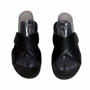 Fitflop Lulu black Criss Cross slides, 10